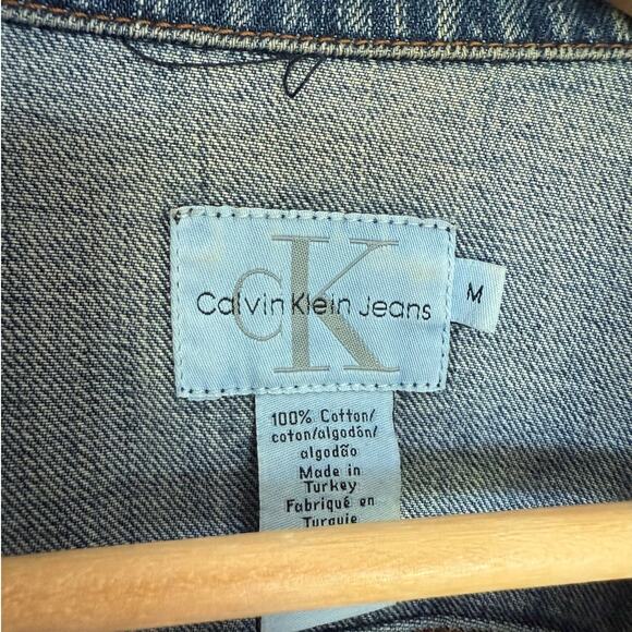 CALVIN KLEIN vintage blue denim button front 100% cotton jean jacket - Picture 3 of 5
